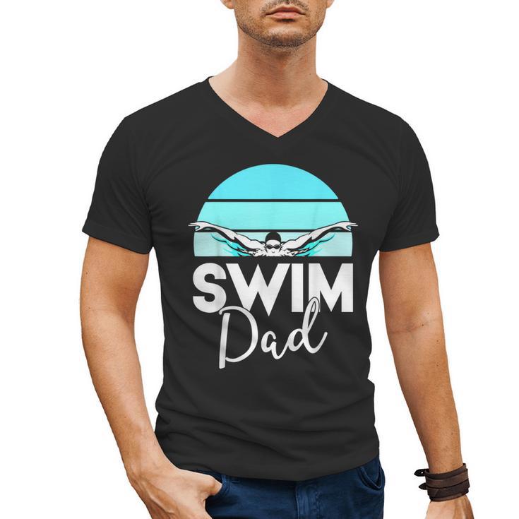 Dad Father School Swimming Meet Swimmer Swimmer Men's V-Neck T-Shirt