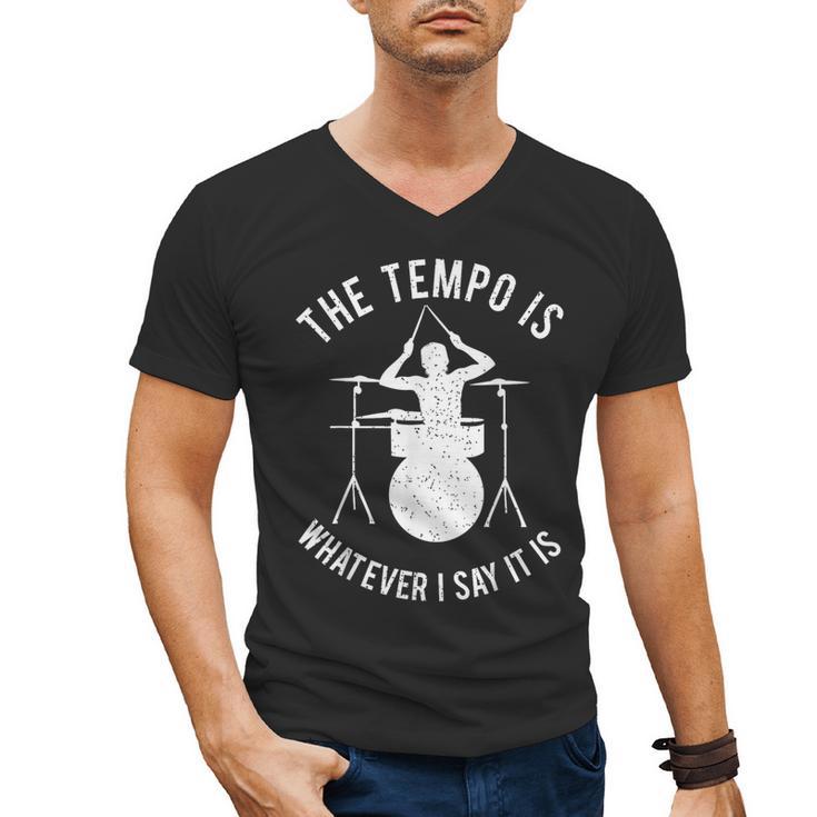 Drum Kit Graphic For a Drummer With Percussion Instruments Men's V-Neck T-Shirt