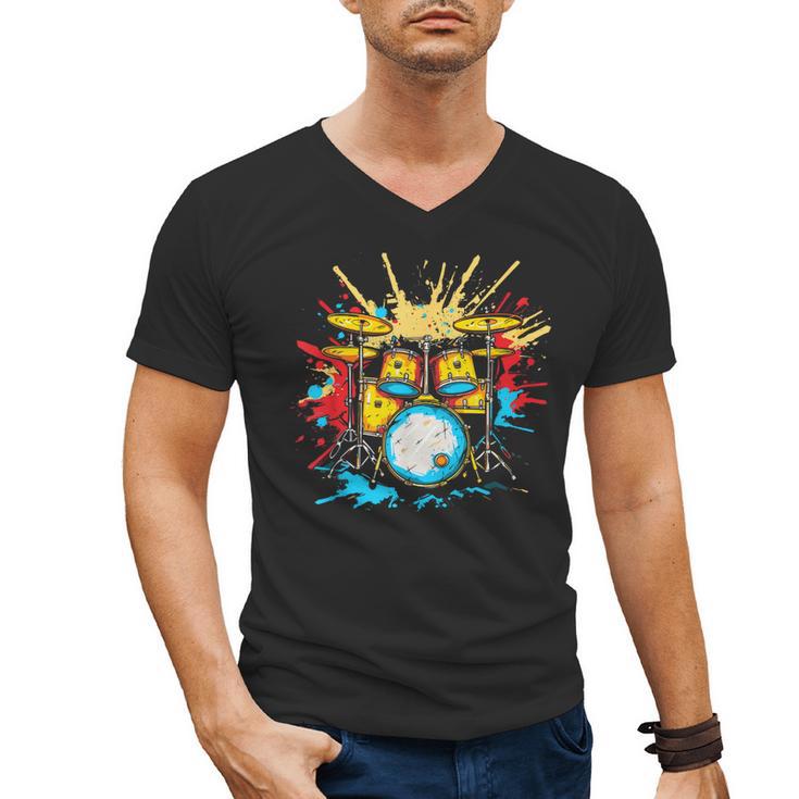 Drum Kit Steamwave Music Band Men's V-Neck T-Shirt