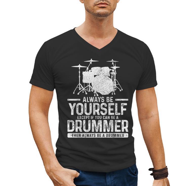 Drummer Drum Kit Saying Drummer Men's V-Neck T-Shirt