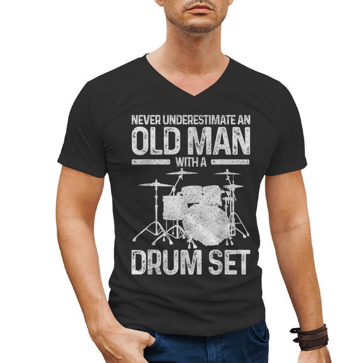 Drummer Drum Kit Vintage Drummer Men's V-Neck T-Shirt