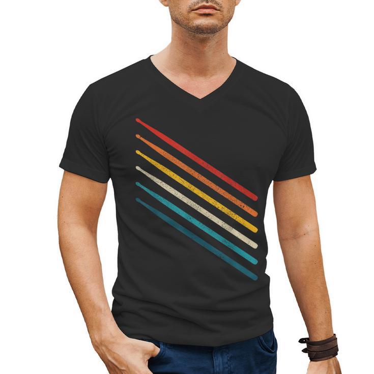 Drummer Drum Kit Vintage Retro Drummer Men's V-Neck T-Shirt