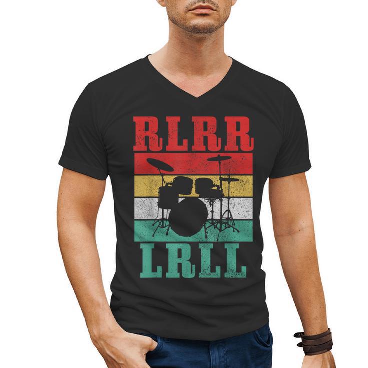 Drummer RLRR LRLL Vintage Drum Kit Men's V-Neck T-Shirt