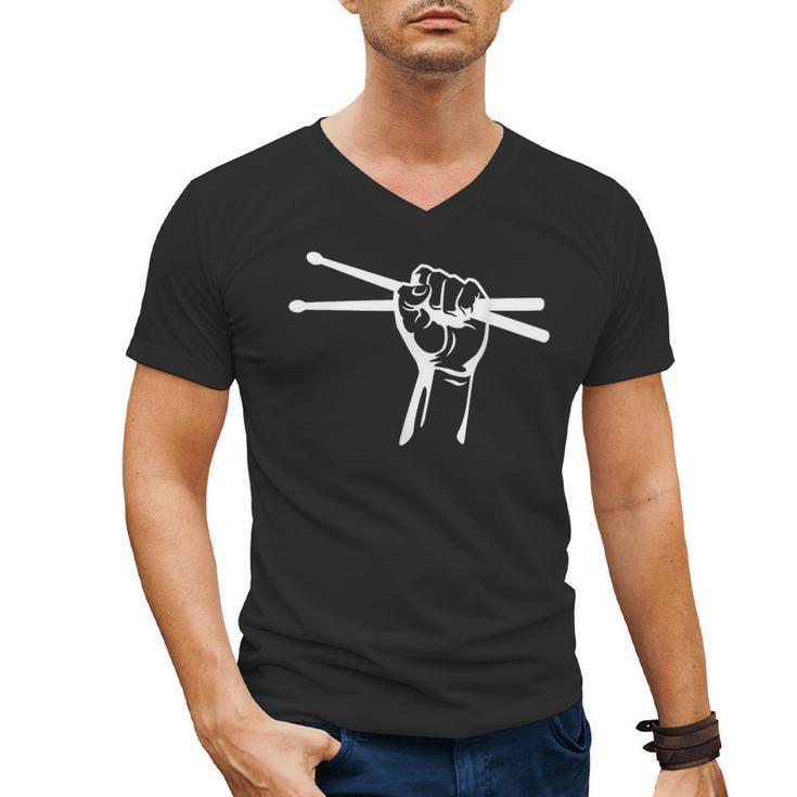 Drumsticks Hand Drum Kit Drummer Men's V-Neck T-Shirt