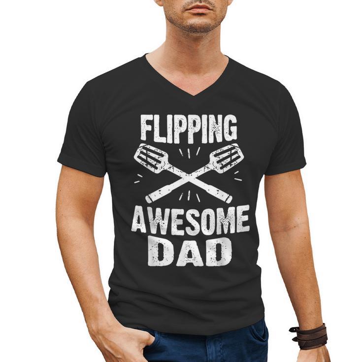 Flipping Awesome BBQ Dad Shirt Grilling Father's Day Men's V-Neck T-Shirt, trending gift