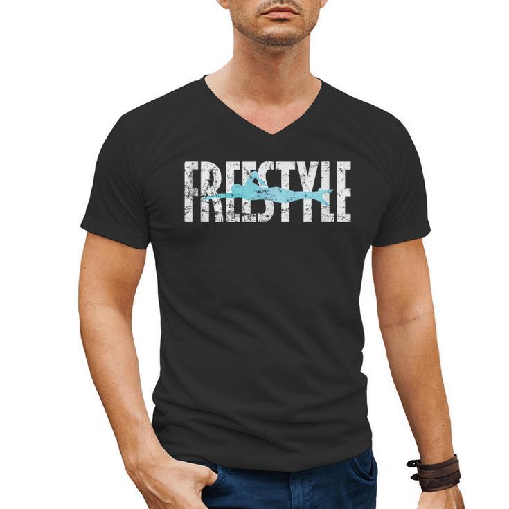 Freestyle Swimming Men's V-Neck T-Shirt