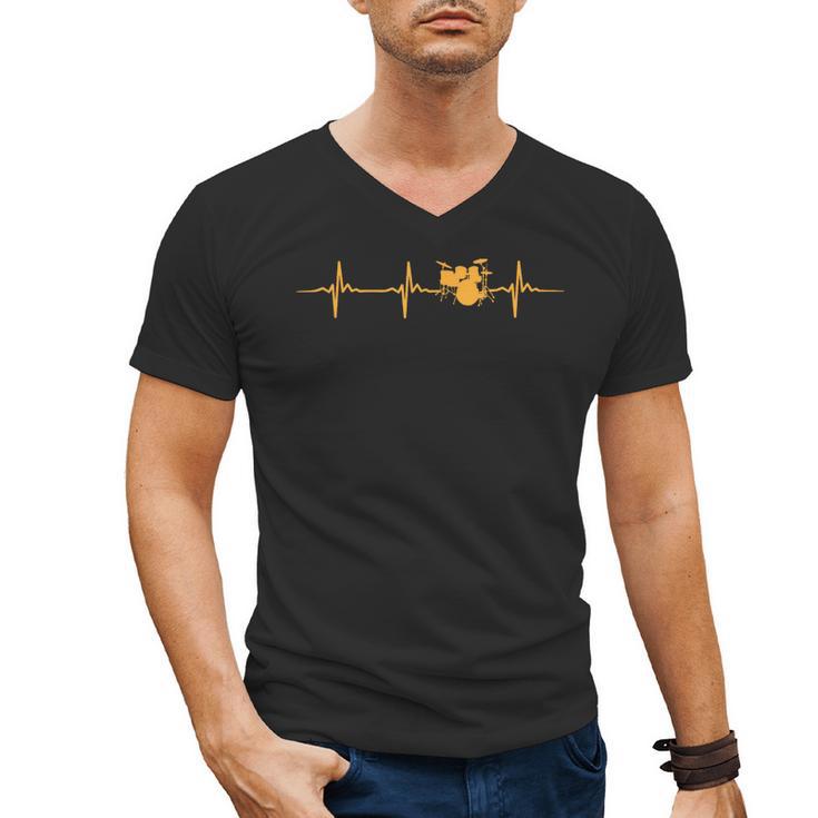 Great Drum Kit Heartbeat Drummer Men's V-Neck T-Shirt