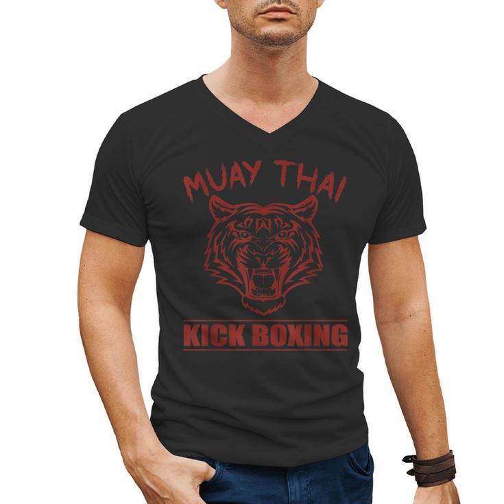 Great Muay Thai Tiger Kickboxing Martial Artist Men's V-Neck T-Shirt