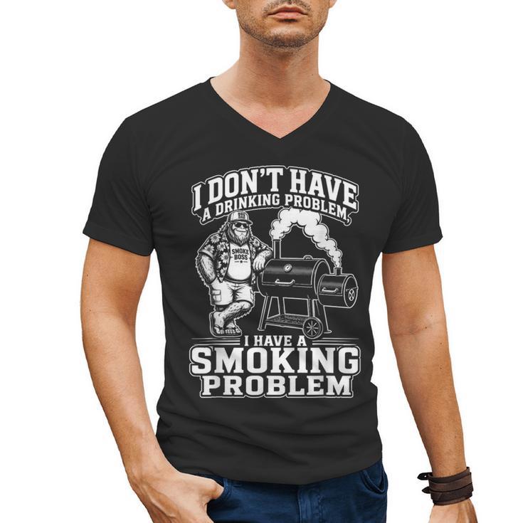 I'm Just A Drinker With A Smoking Problem Grilling BBQ Dad Men's V-Neck T-Shirt