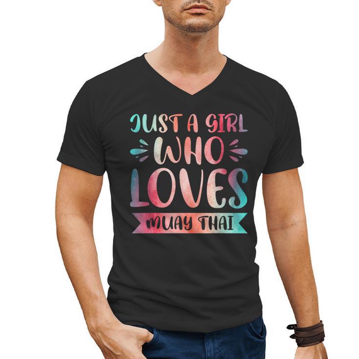 Just a Girl Who Loves Muay Thai Men's V-Neck T-Shirt