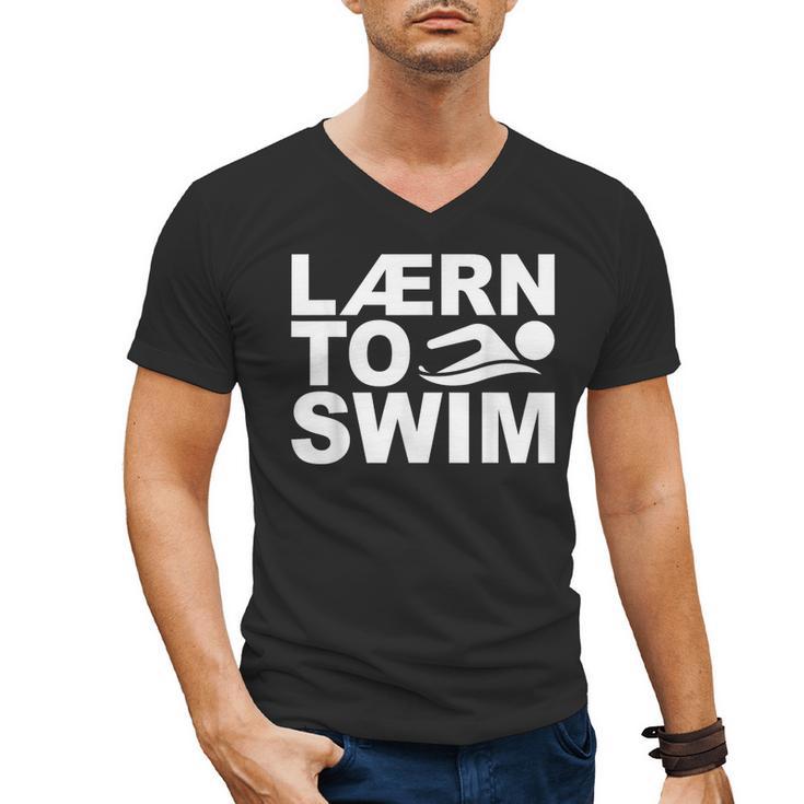 Learn To Swim Swimming Graphic Men's V-Neck T-Shirt