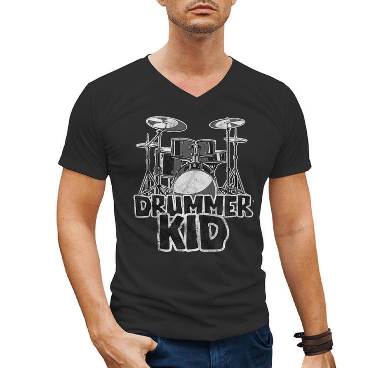 Little Drummer Awesome Drum Kit For Young Musicians Men's V-Neck T-Shirt