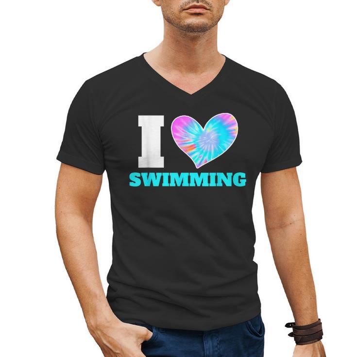 I Love Swimming Swimmer Swim Men's V-Neck T-Shirt