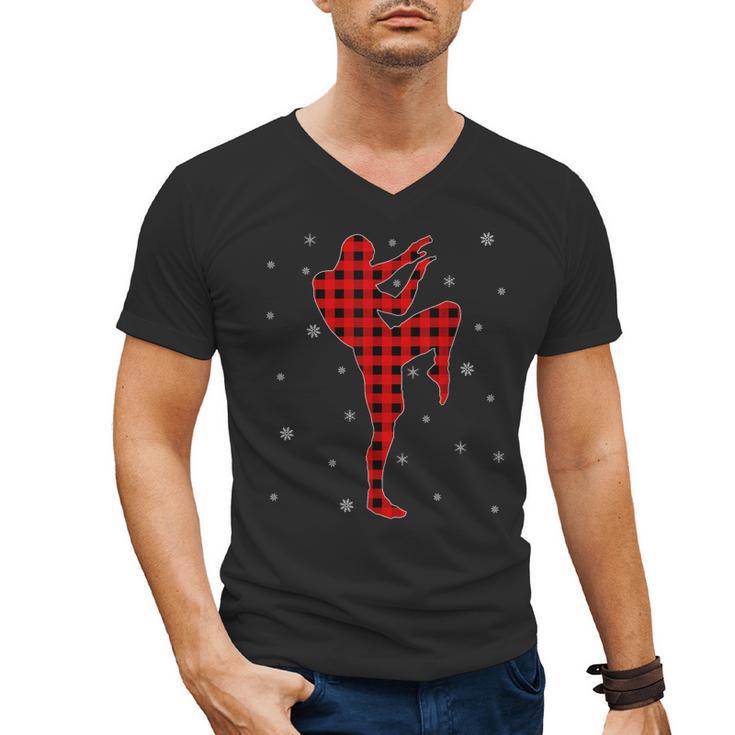Matching Muay Thai Martial Arts Christmas Pajama Men's V-Neck T-Shirt