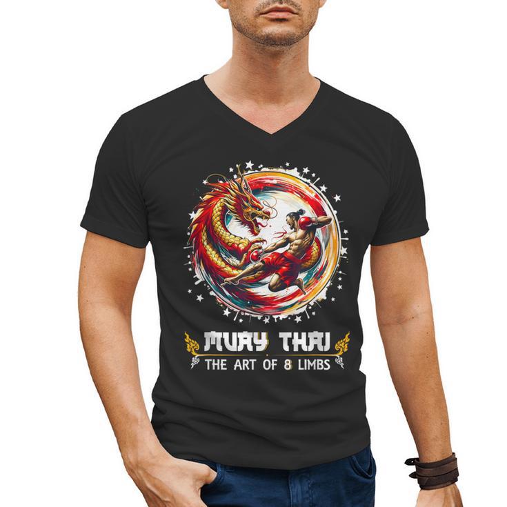 MMA Thai Boxing Art Of Eight Limbs Combat Muay Thai Men's V-Neck T-Shirt