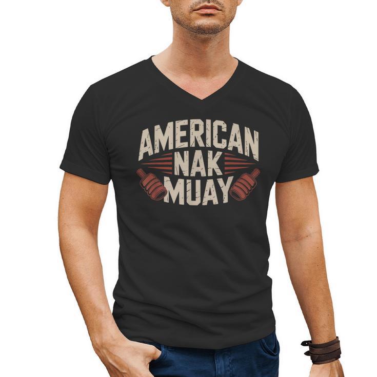 Muay Thai American Nak Fighter Identity Boxing Proud Sport Men's V-Neck T-Shirt