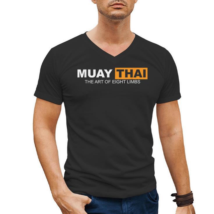 Muay Thai The Art Of Eight Limbs Kickboxing And MMA Fighter Men's V-Neck T-Shirt