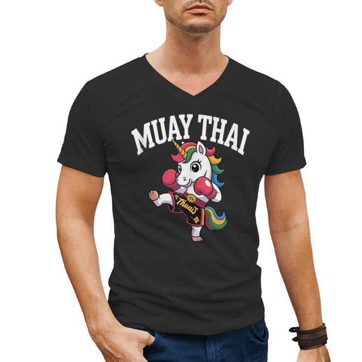 Muay Thai Art For Girls Kids Women Mixed Martial Arts Men's V-Neck T-Shirt