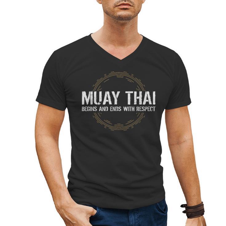 Muay Thai Begins And Ends With Respect Martial Arts Men's V-Neck T-Shirt