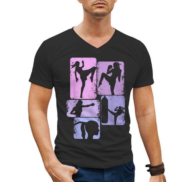 Muay Thai Thai Boxes Girls Kids Women Men's V-Neck T-Shirt