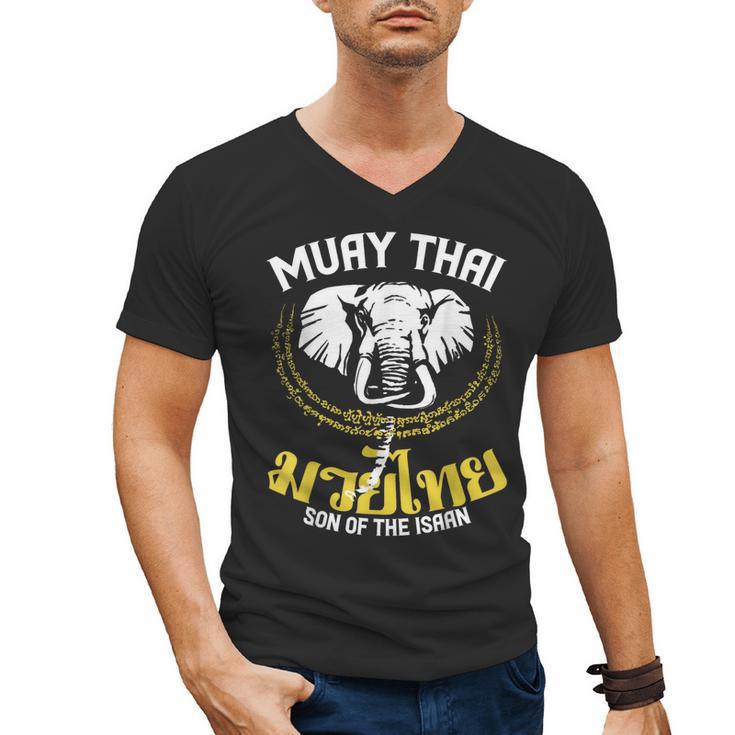 Muay Thai Thai Boxing Elephant Martial Arts T-Shirt Men's V-Neck T-Shirt