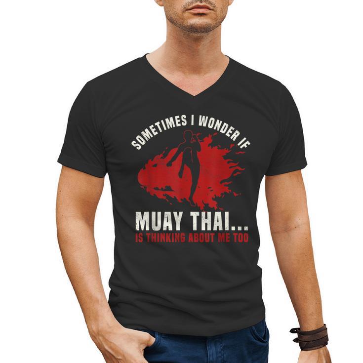 Muay Thai Boxing Teacher Kickboxing Martial Arts Instructor Men's V-Neck T-Shirt