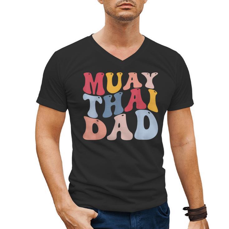 Muay Thai Dad Thai Boxing Dad Men's V-Neck T-Shirt