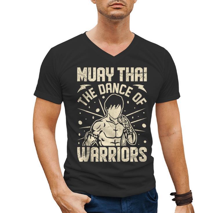 Muay Thai The Dance Of Warriors Muay Thai Men's V-Neck T-Shirt