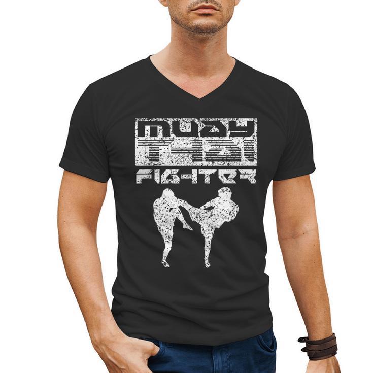 Muay Thai Fighter Boxing Martial Arts Men's V-Neck T-Shirt