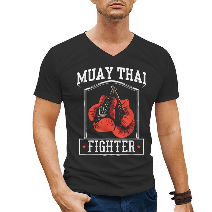 Muay Thai Fighter Hobby Boxing Martial Arts Men's V-Neck T-Shirt
