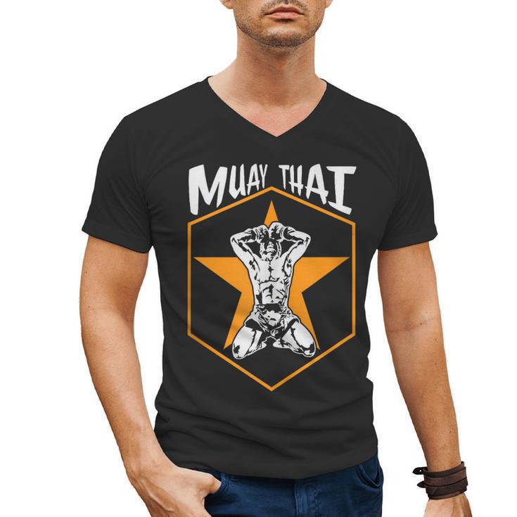 Muay Thai Fighter Sleeveless Men's V-Neck T-Shirt