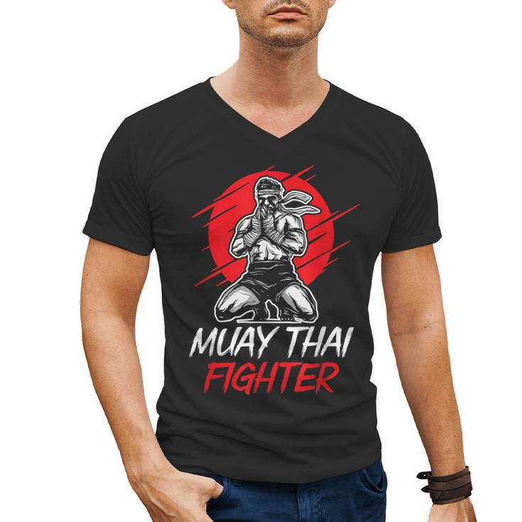 Muay Thai Fighter Martial Arts Boxing Hobby Men's V-Neck T-Shirt