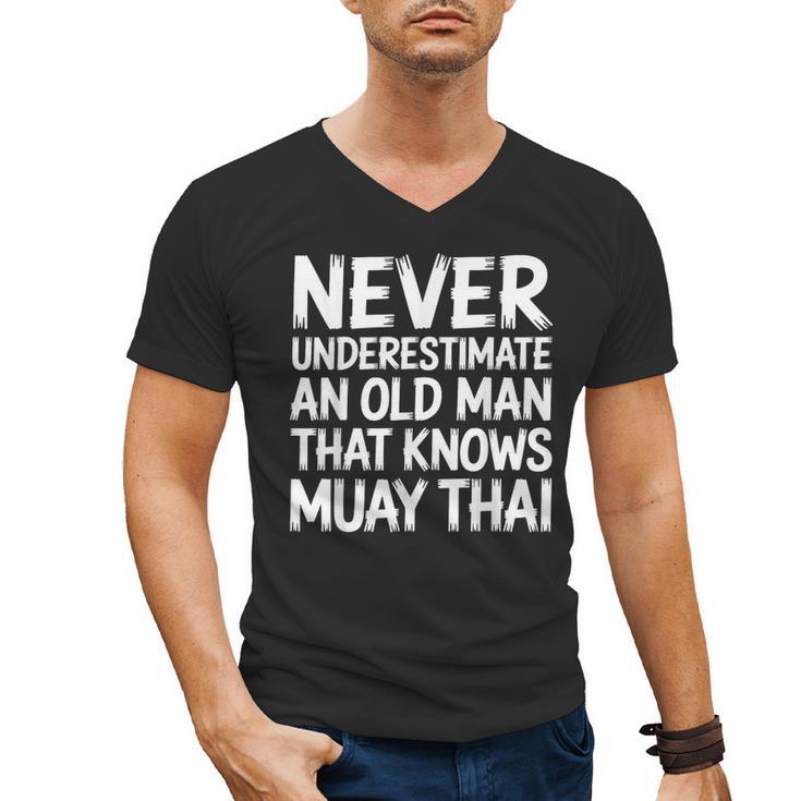 Muay Thai For Grandpa Men Mixed Martial Arts Men's V-Neck T-Shirt