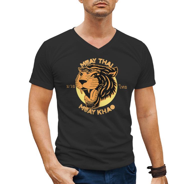 Muay Thai Muay Khao Kickboxing Men's V-Neck T-Shirt