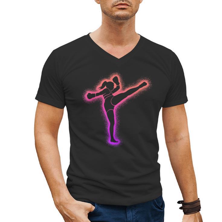 Muay Thai Martial Arts Kickboxer Women Girls Kickboxing Men's V-Neck T-Shirt