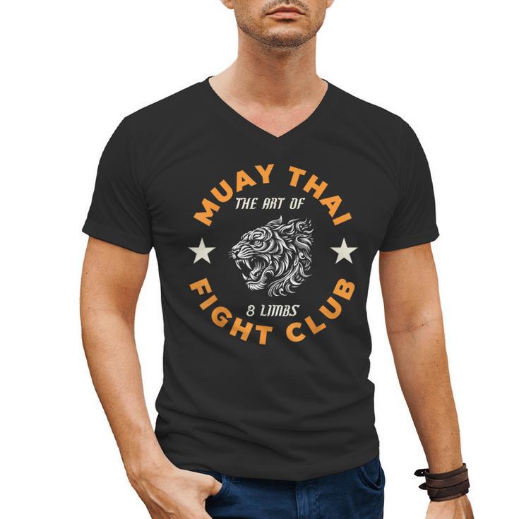 Muay Thai MMA Fight Tattoo Tiger Art Of 8 Limbs Kickboxing Men's V-Neck T-Shirt