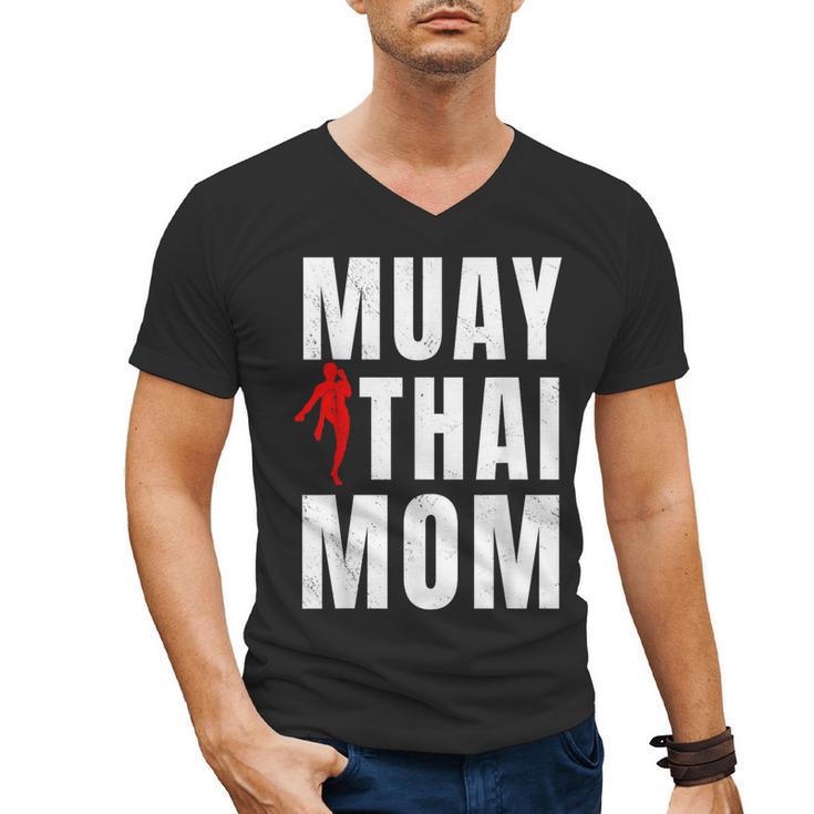 Muay Thai Mom Martial Artis Combat Sports Mother's Day Men's V-Neck T-Shirt