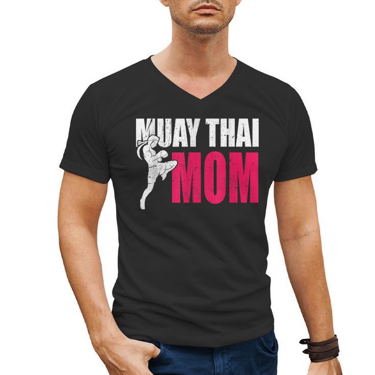 Muay Thai Mom Women Boxing Kickboxing MMA Muay Thai Men's V-Neck T-Shirt