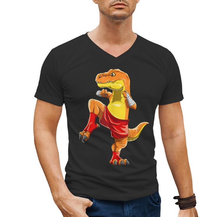 Muay Thai T-Rex Thai Boxing Men's V-Neck T-Shirt