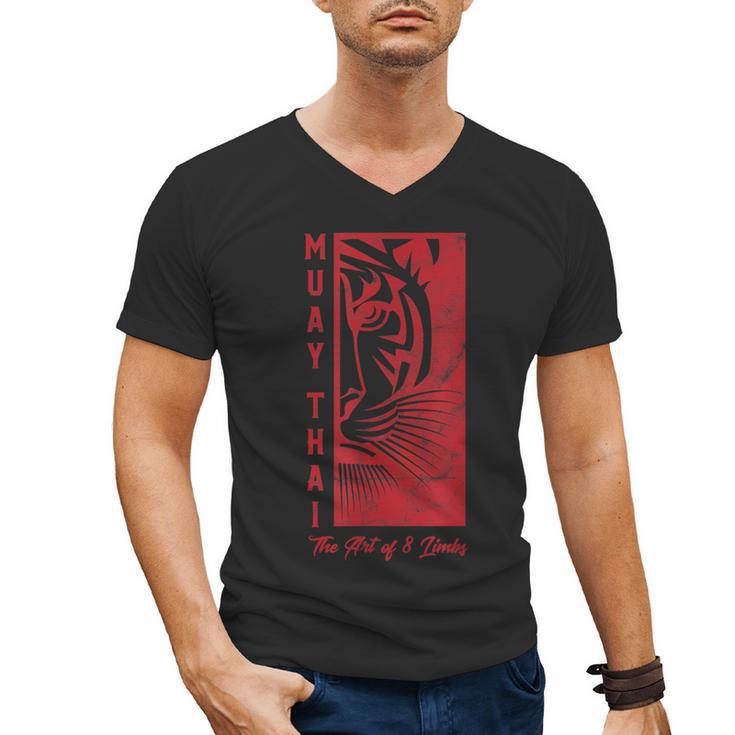 Muay Thai Tiger Art Of 8 Limbs Kickboxing Shirt Men's V-Neck T-Shirt