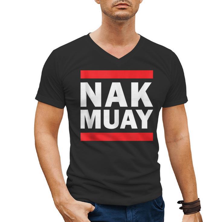 Nak Muay Thai Kickboxing KnuckMuay Thai Kickboxing Kickboxer Fighter MMA Men's V-Neck T-Shirt