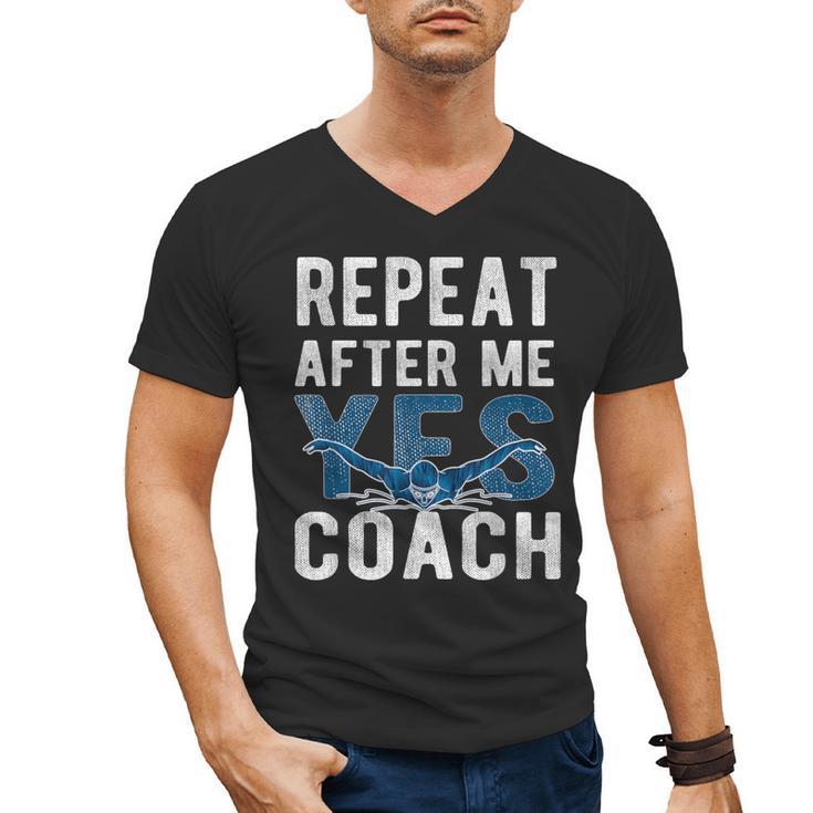 Repeat Yes Swim Coaching Swimming Coaches Men's V-Neck T-Shirt