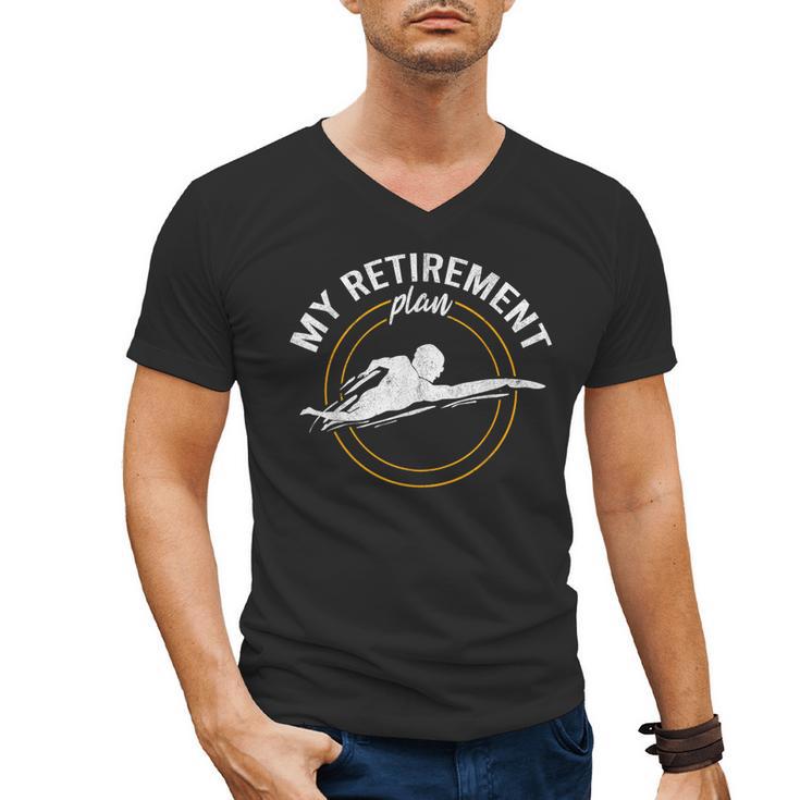 My Retirement Plan Swim Athlete Swimming Grandpa Swimmer Men's V-Neck T-Shirt