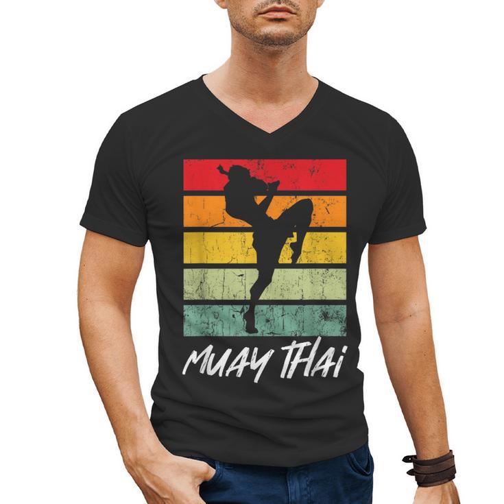 Retro Muay Thai Vintage MMA Martial Arts Thailand Boxing Men's V-Neck T-Shirt
