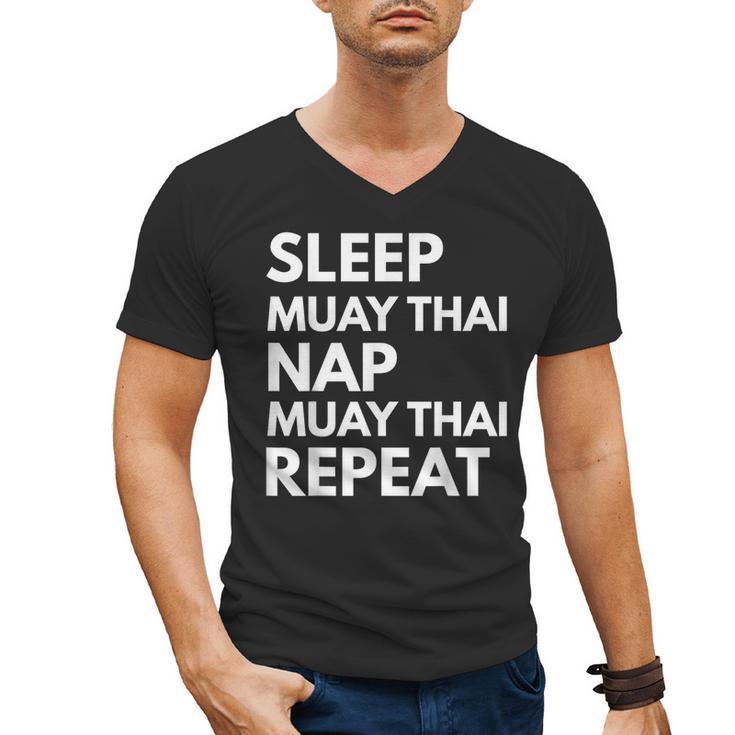Sleep Nap Muay Thai Repeat Lover Martial Arts Men's V-Neck T-Shirt