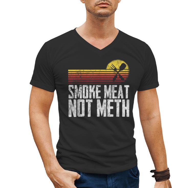 Smoke Meat Not Meth Grilled BBQ Dad Brisket Grilling Men's V-Neck T-Shirt