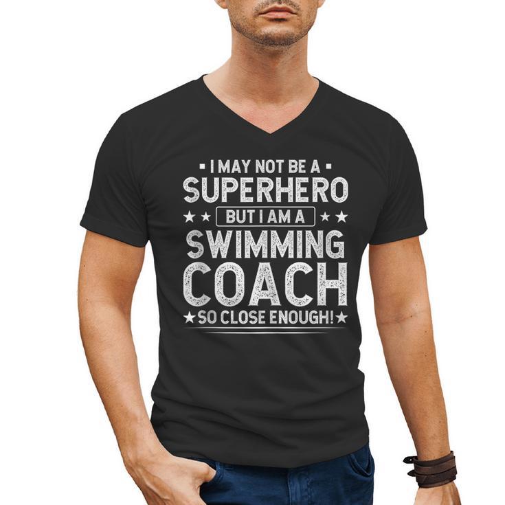 Superhero Swimming Coach Swimming Coach Humor Men's V-Neck T-Shirt