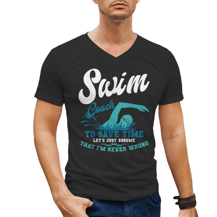 Swim Coach Swimming Lesson Sport Professional Instructor Men's V-Neck T-Shirt