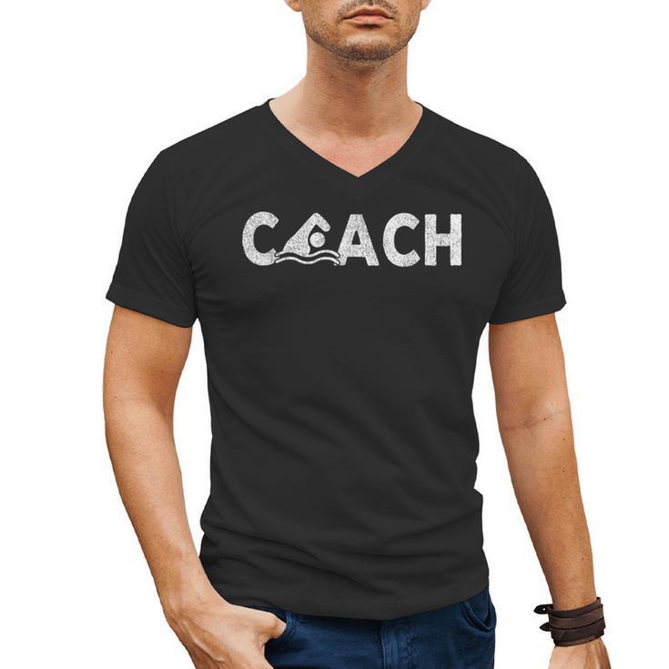 Swim Coach Swimming Coach Swim Teacher Swimmer Retro Men's V-Neck T-Shirt