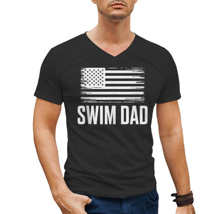 Swim Dad Art For Dad Father Men Swim Team Dad Swimming Coach Men's V-Neck T-Shirt